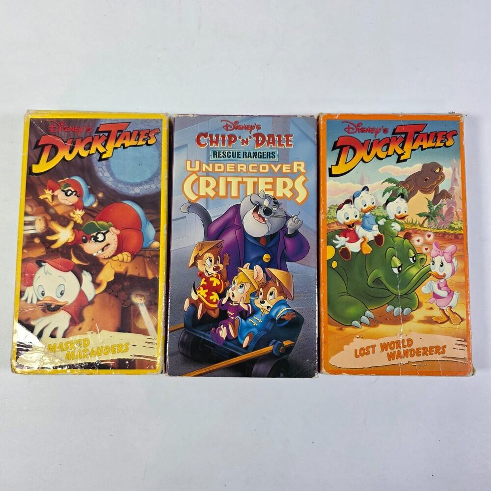Disney DuckTales Chip 'N Dale Rescue Rangers VHS Lot of 3 Vintage Cardboard Case
